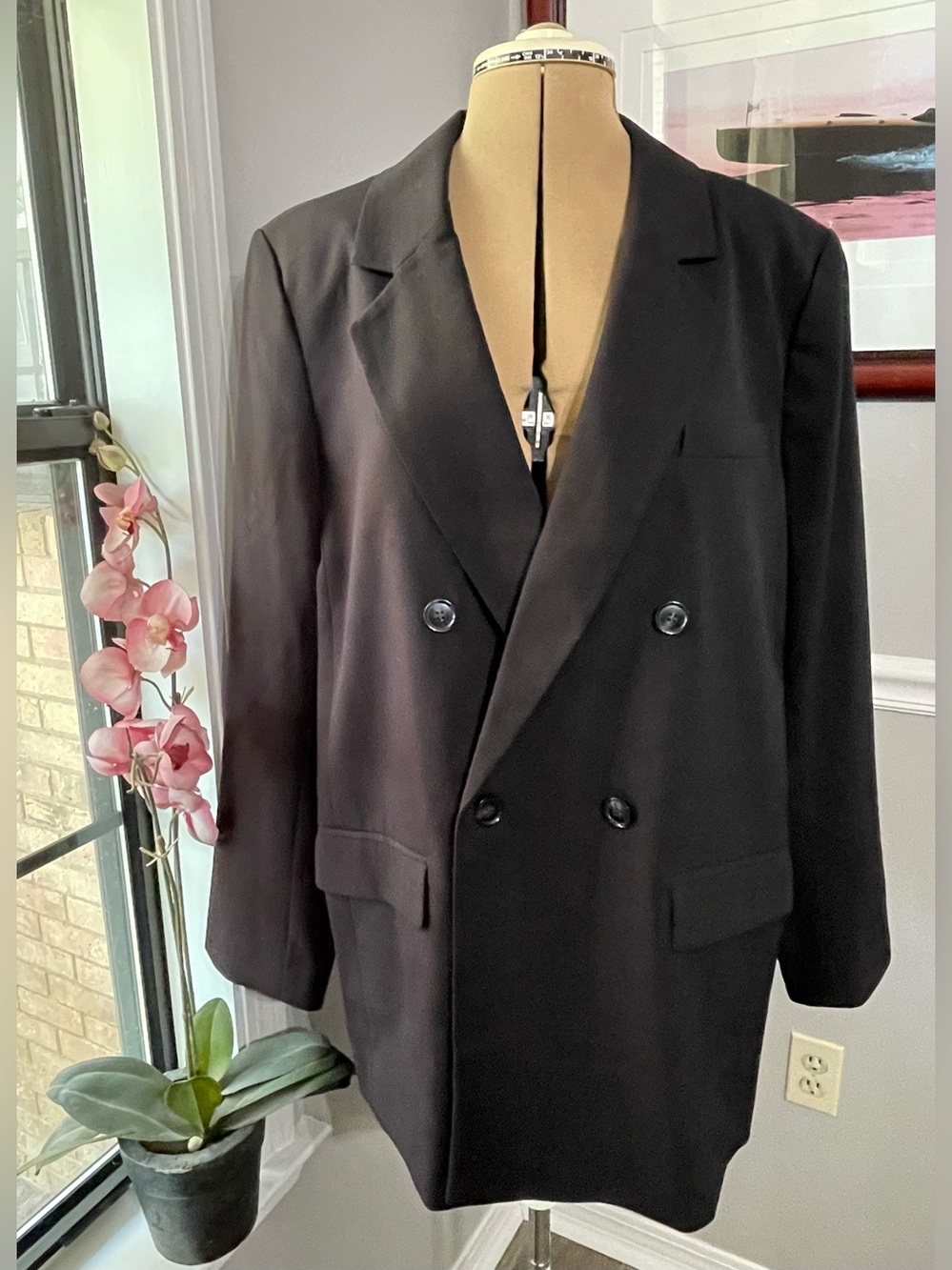 LOFT NWT Black Double-Breasted Blazer
